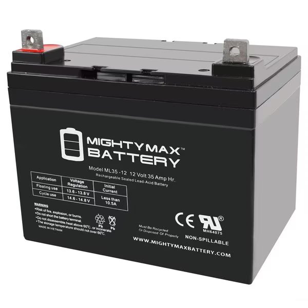 12V 35AH SLA Replacement Battery for Amigo Scooter, Mighty Max Battery, Mfr#: MAX3949621